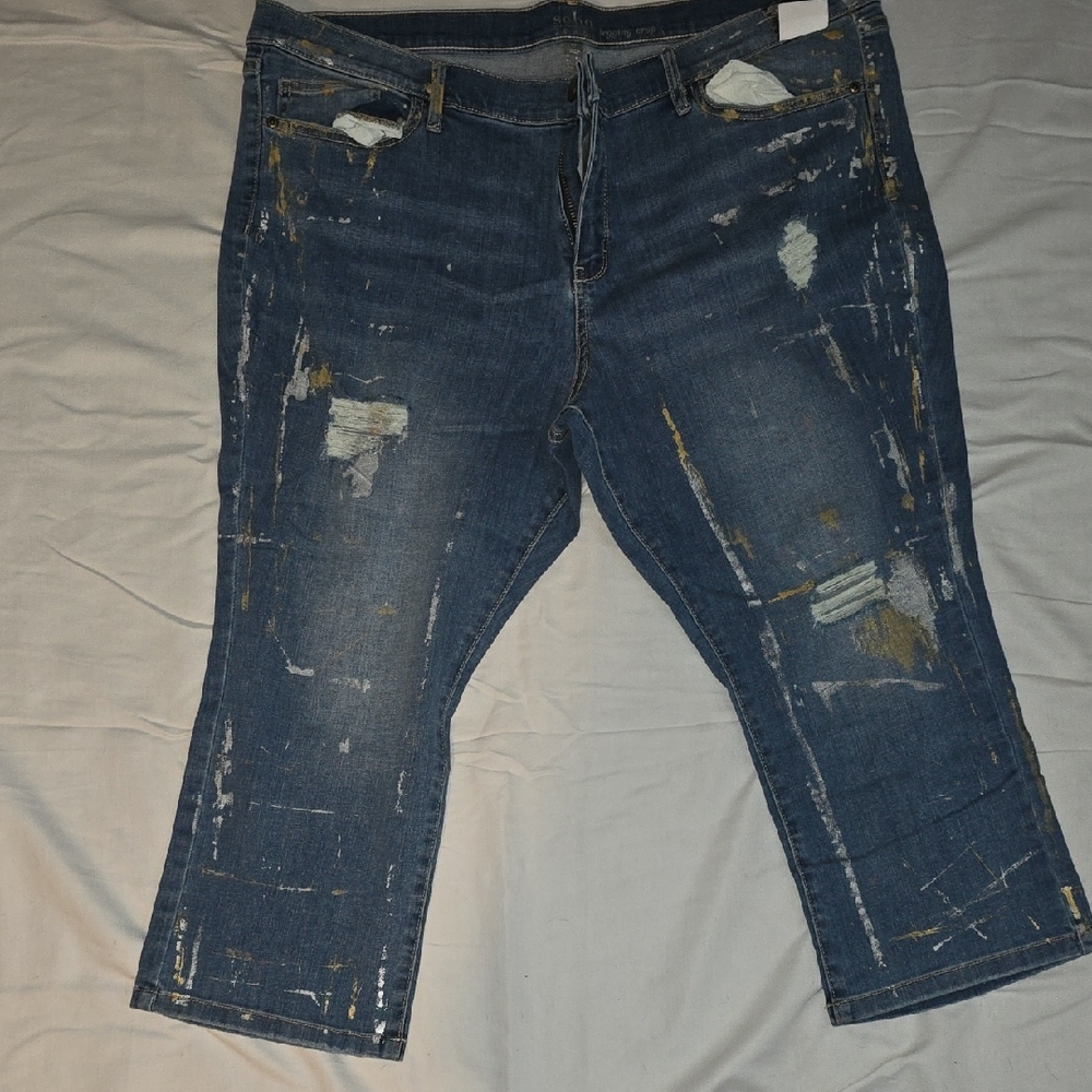 NY&Co. Soho Painted Gold Legging (NWT)